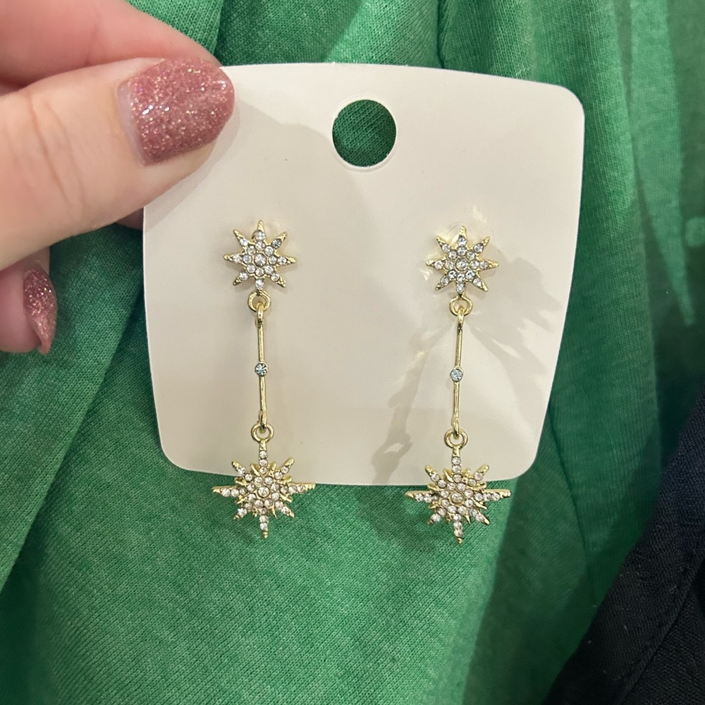 Dangling Star Earrings - Picture 3 of 7